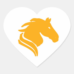 Horse Gold Icon Heart Sticker – Minimal Aesthetic