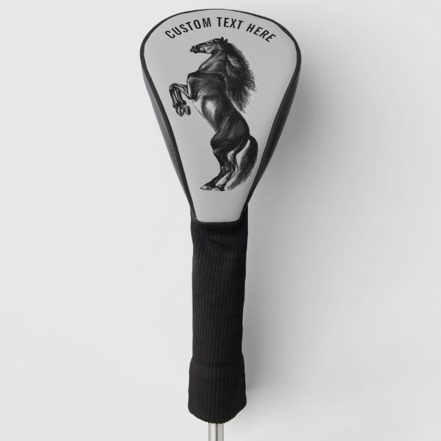 Horse Golf Head Cover Custom Text and Colours (Front)