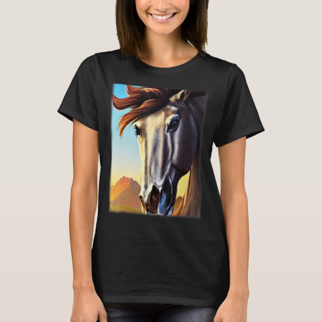 Horse graphic design animal motif riding a with pr T-Shirt (Front)
