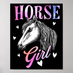 Horse Graphic Women Girls Horseback Riding Horse L Poster