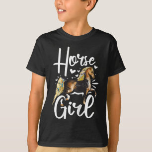 Horse Graphic Women Girls Horseback Riding Horse L T-Shirt