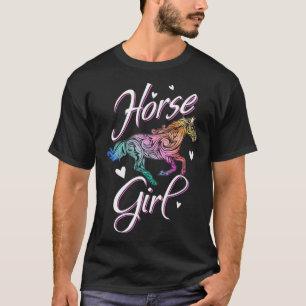 Horse Graphic Women Girls Horseback Riding Horse L T-Shirt