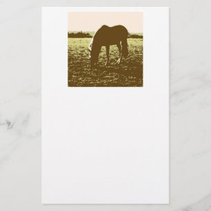 Horse Grazing Pop Art Stationery