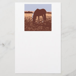 Horse Grazing Pop Art Stationery