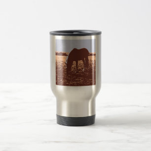Horse Grazing Pop Art Travel Mug
