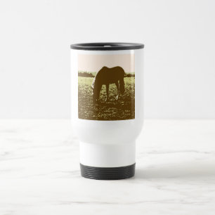 Horse Grazing Pop Art Travel Mug
