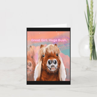 Horse Great Girl Huge Bush Card