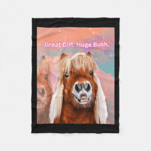 Horse Great Girl Huge Bush Fleece Blanket