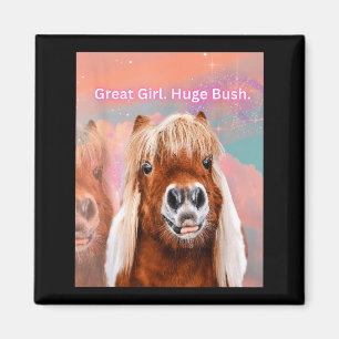 Horse Great Girl Huge Bush Magnet