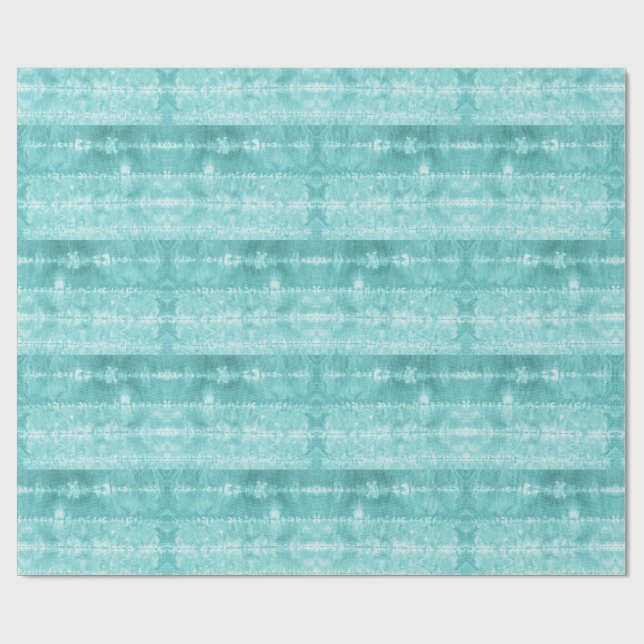 Horse Hair Tile Stripe Teal Wrapping Paper (Flat)