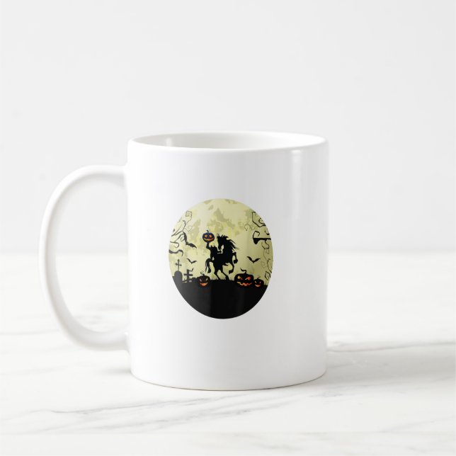 Horse Halloween Headless Horseman Pumpkin And Moon Coffee Mug (Left)