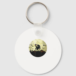 horse halloween headless horseman Pumpkin and moon Key Ring