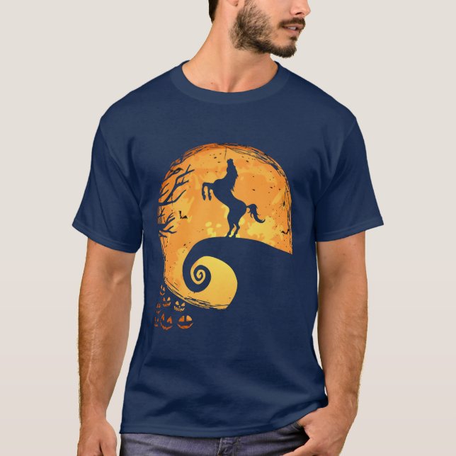 Horse Halloweenee Funny Women Men girl T-Shirt (Front)