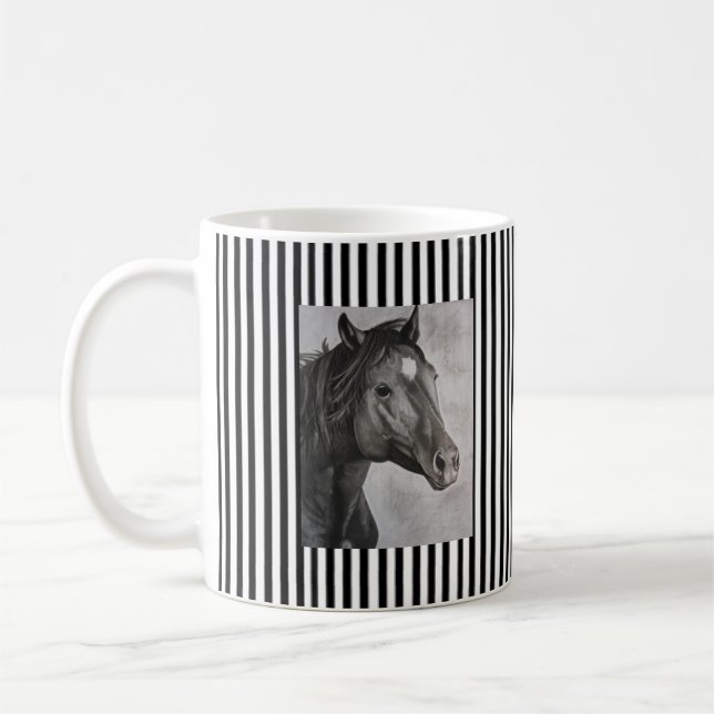 Horse Hand Drawn Art  Coffee Mug (Left)