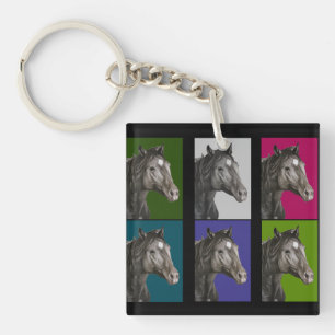 Horse Hand Drawn Art Key Ring