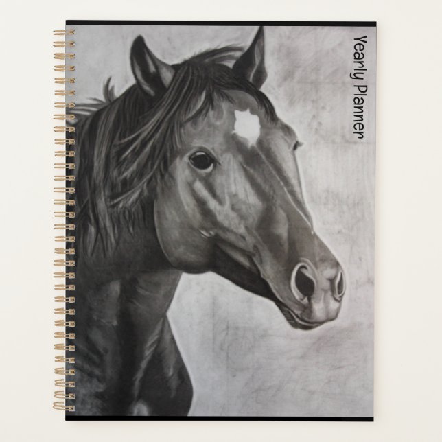 Horse Hand Drawn Art  Planner (Front)