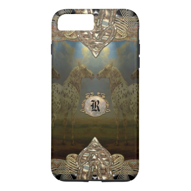 Horse Happiness Monogram Case-Mate iPhone Case (Back)