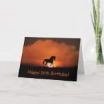 Horse Happy 16th Birthday Card<br><div class="desc">A pretty horse cantering in a red sunrise,  this is a lovely way to wish someone a happy 16th birthday!</div>