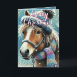 Horse Hat Scarf Snowflakes Personalised Christmas Card<br><div class="desc">Horse Hat Scarf Snowflakes</div>