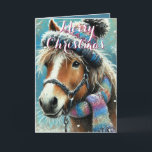 Horse Hat Scarf Snowflakes Personalised Christmas Card<br><div class="desc">Horse Hat Scarf Snowflakes</div>