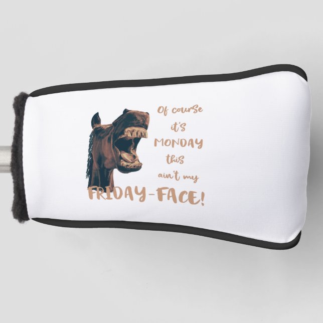 Horse Hates Monday Golf Head Cover (Front)