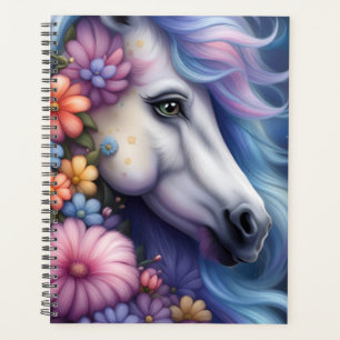 Horse Head and Flowers Planner