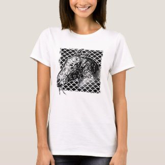 Horse head black and white patterned T-Shirt