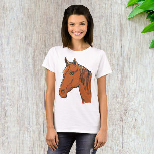 Horse Head Brown Farm Animal T-Shirt