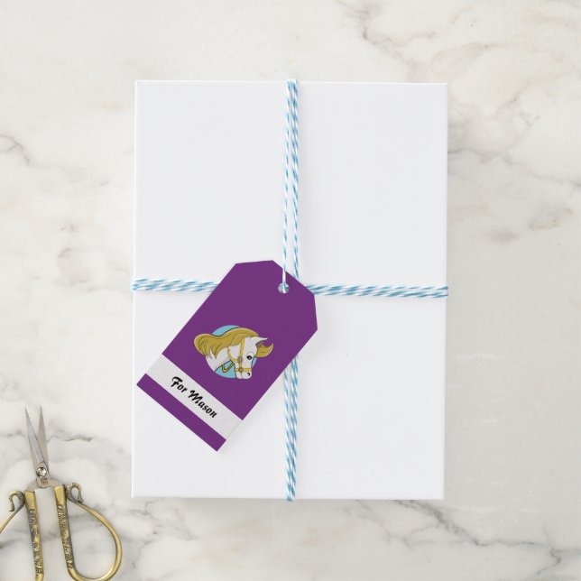 Horse head cartoon gift tags (With Twine)