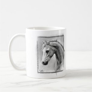 Horse head Charcoal drawing Equine art Coffee Mug
