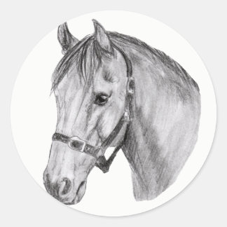 horse head classic round sticker