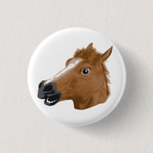 Horse Head Creepy Mask 3 Cm Round Badge