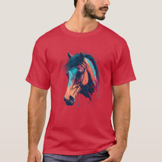 Horse Head Drawing retro T-Shirt