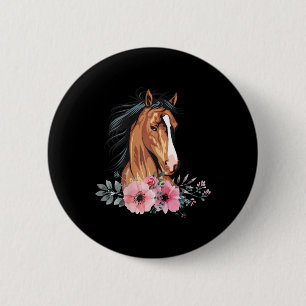 Horse Head Equestrian Horse For Girls Lover Horseb 6 Cm Round Badge