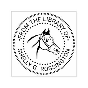 Horse Head “From the Library of” Book Name NT Self-inking Stamp