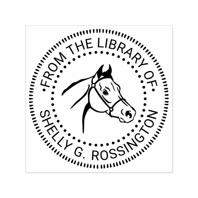 Horse Head “From the Library of” Book Name NT Self-inking Stamp (Design)