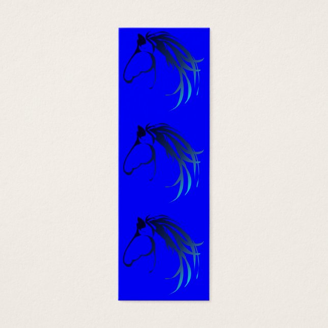 Horse Head Logo in shades of Blue BookMark (Front)
