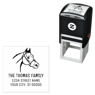 Horse Head Name Return Address Self-inking Stamp