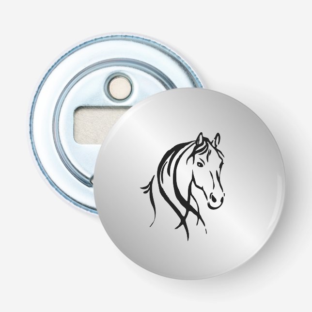 Horse Head on Silver Bottle Opener (Front)