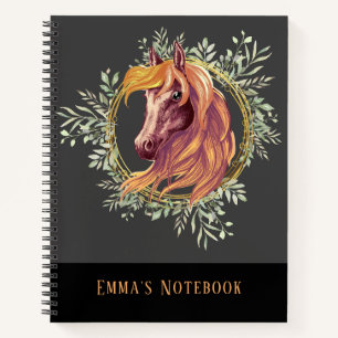 Horse Head Personalised Spiral Notebook
