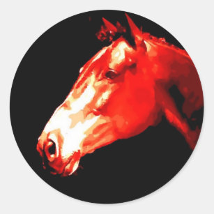 Horse Head Pop Art Classic Round Sticker
