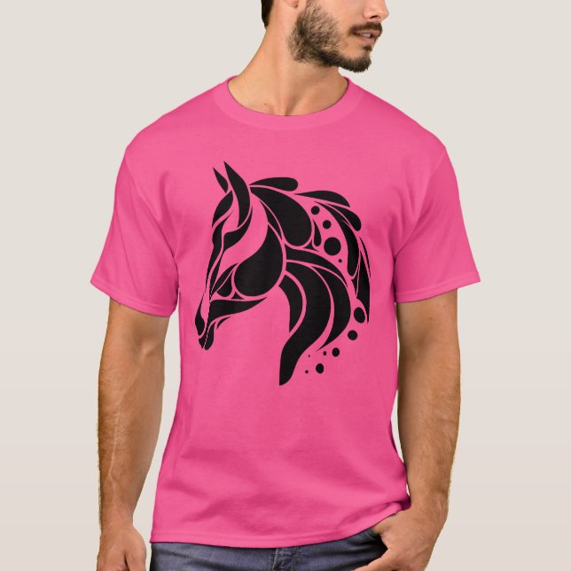 Horse Head Portrait Ponyattoo family T-Shirt (Front)