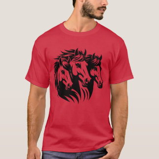 Horse Head Portrait With Mane Inhe Wind family T-Shirt