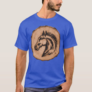 Horse Head Profile On Wood Slice gift T-Shirt