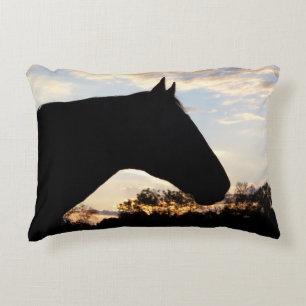 Horse Head Silhouette CS Accent Pillow 16" x 12"
