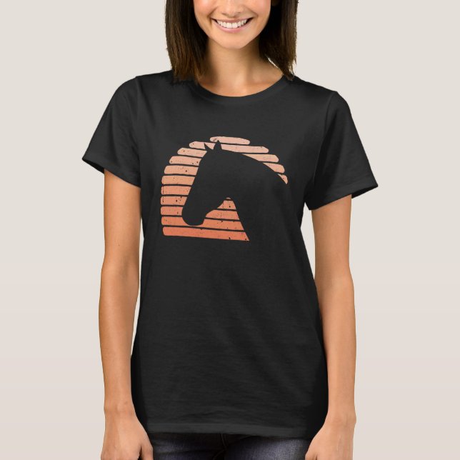 Horse Head Sunset Silhouette Girls Horse 2 T-Shirt (Front)