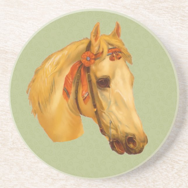 Horse Head Vintage Art Coaster (Front)
