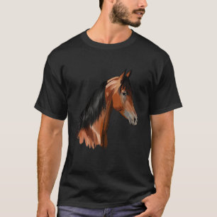 Horse Head Watercolor Equestrian Men Women Riding T-Shirt