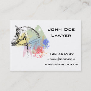Horse Head Watercolors Business Card