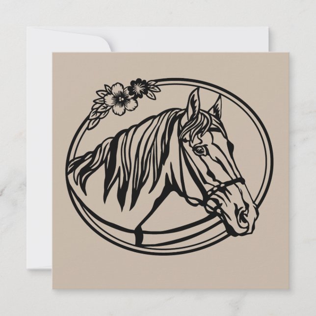 Horse head with flowers  (Front)